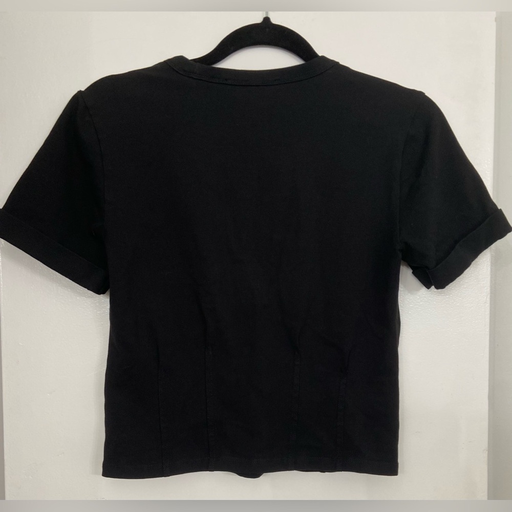 Veronica Beard Ankara Seamed Crewneck T-Shirt Black Size XS - Picture 4 of 9